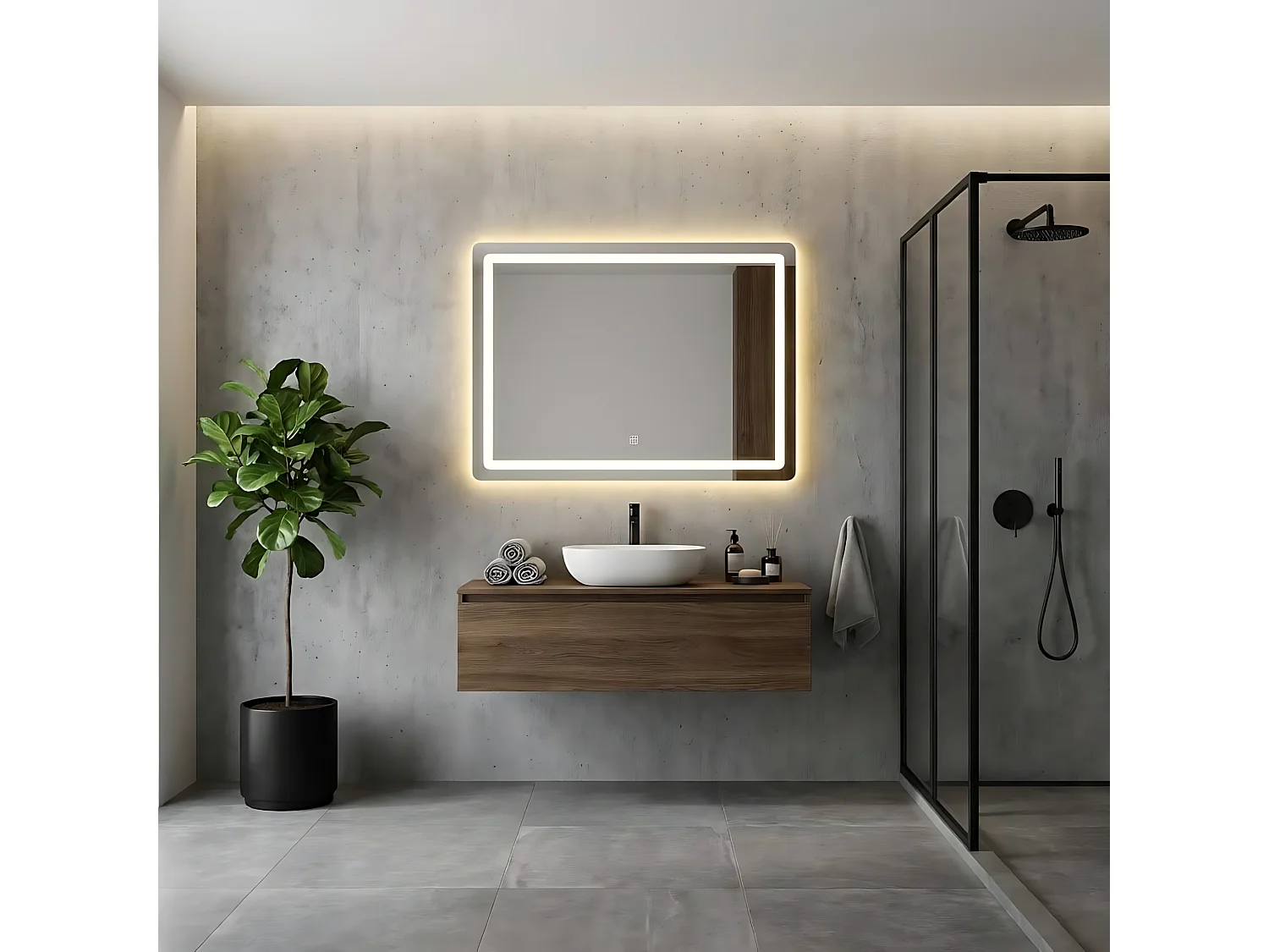 MIROIR LED REA P10407 CHROME