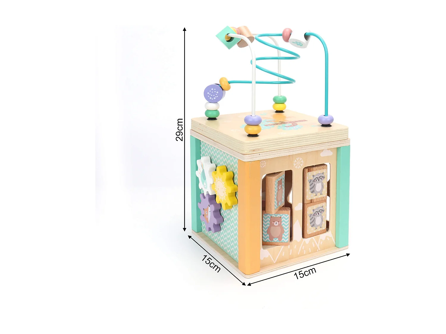 Brinquedo Cubo Montessori 5 em 1 para Crianças Rebecca Mobili Amole A partir de 18 meses Madeira Multicolorido 29x15x15