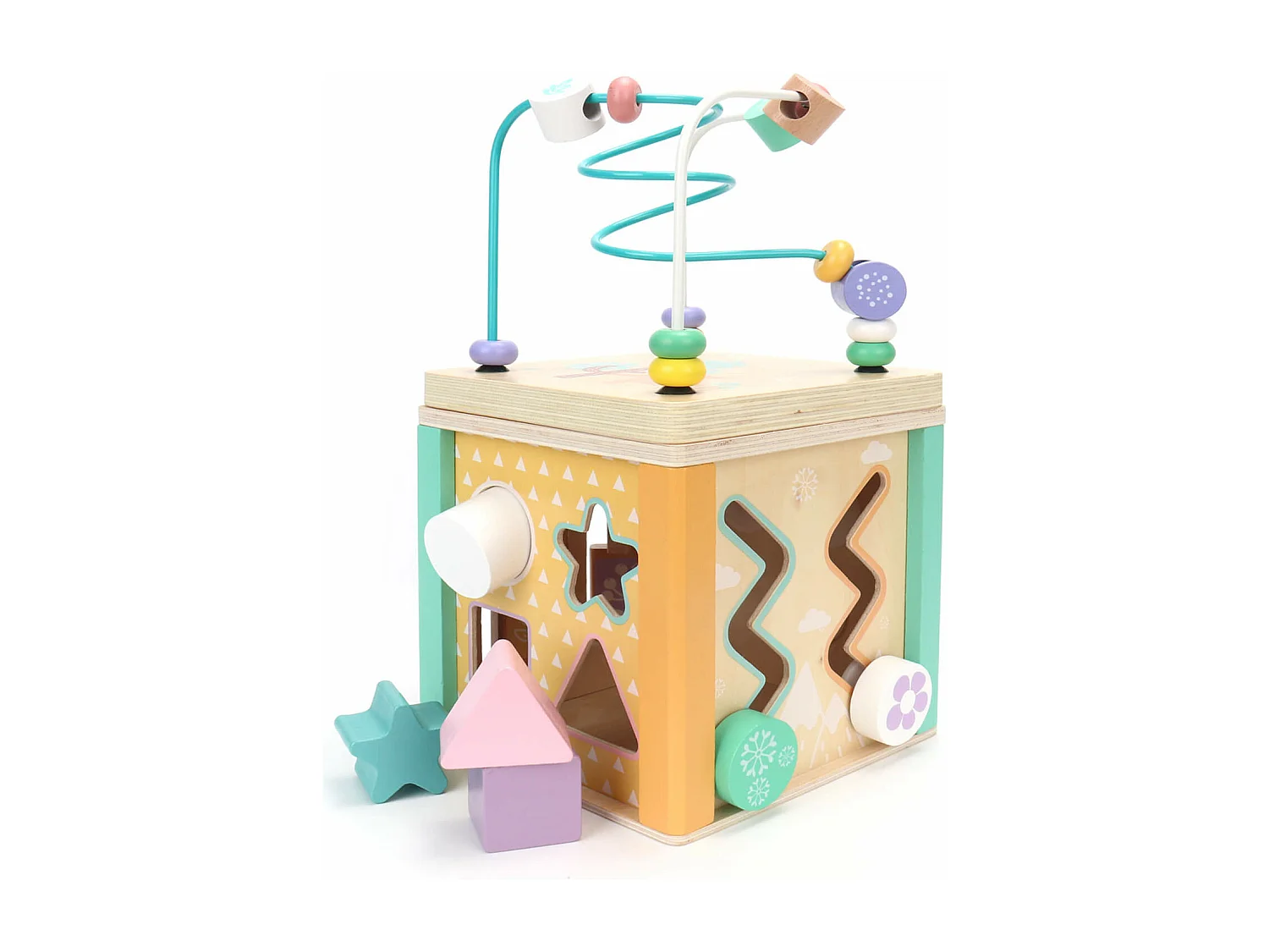 Brinquedo Cubo Montessori 5 em 1 para Crianças Rebecca Mobili Amole A partir de 18 meses Madeira Multicolorido 29x15x15