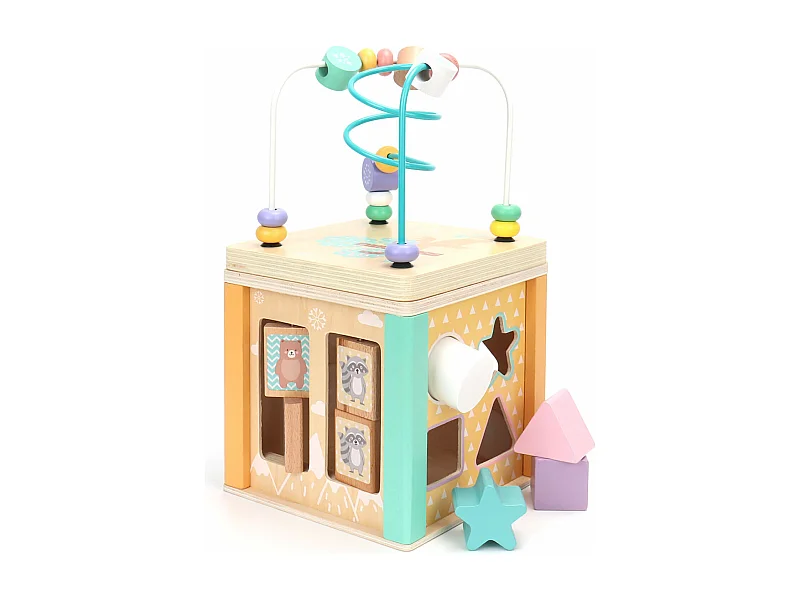 Brinquedo Cubo Montessori 5 em 1 para Crianças Rebecca Mobili Amole A partir de 18 meses Madeira Multicolorido 29x15x15