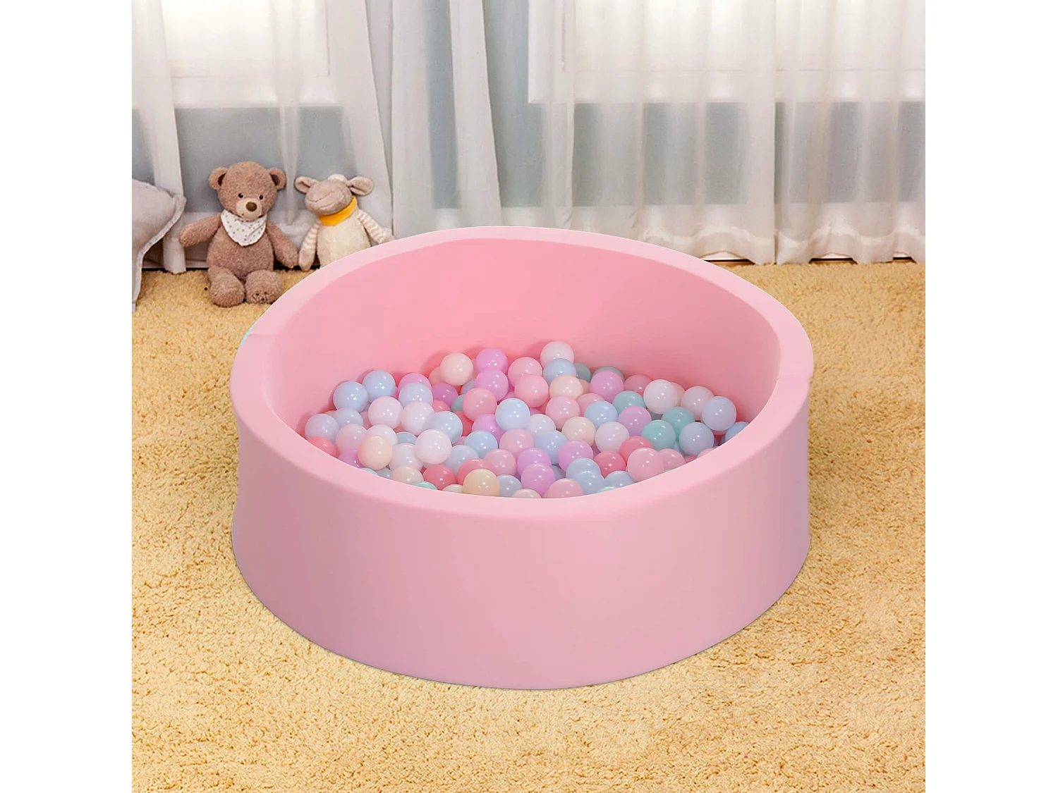 Juego Piscina de Bolas para Niños Rebecca Mobili Likim A partir de 12 meses Esponja Plástico Rosa 28x90x90