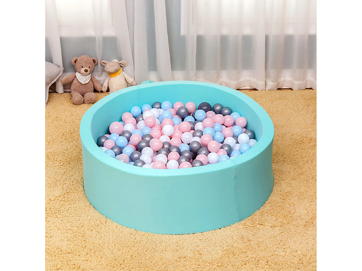 Jeu Piscine à Boules pour Enfants Nabaq À partir de 12 mois Éponge Plastique Bleu 28x90x90