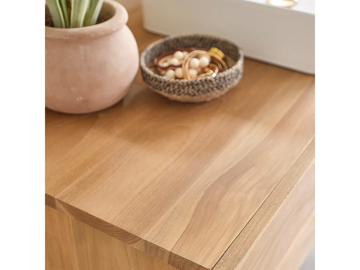 Mueble de baño de madera teca maciza de 135 cm