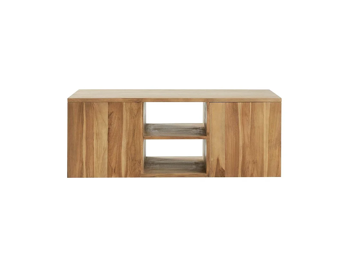 Mueble de lavabo doble de teca maciza 135 cm