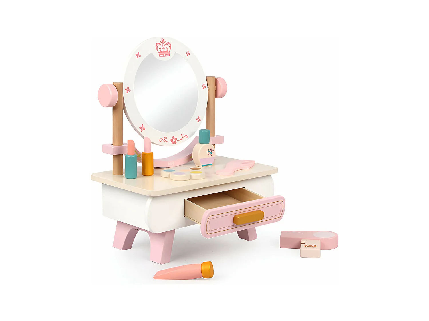 Jeu de Table de Maquillage pour Enfants Kafal À partir de 3 ans Bois Multicolore 36x29,5x18