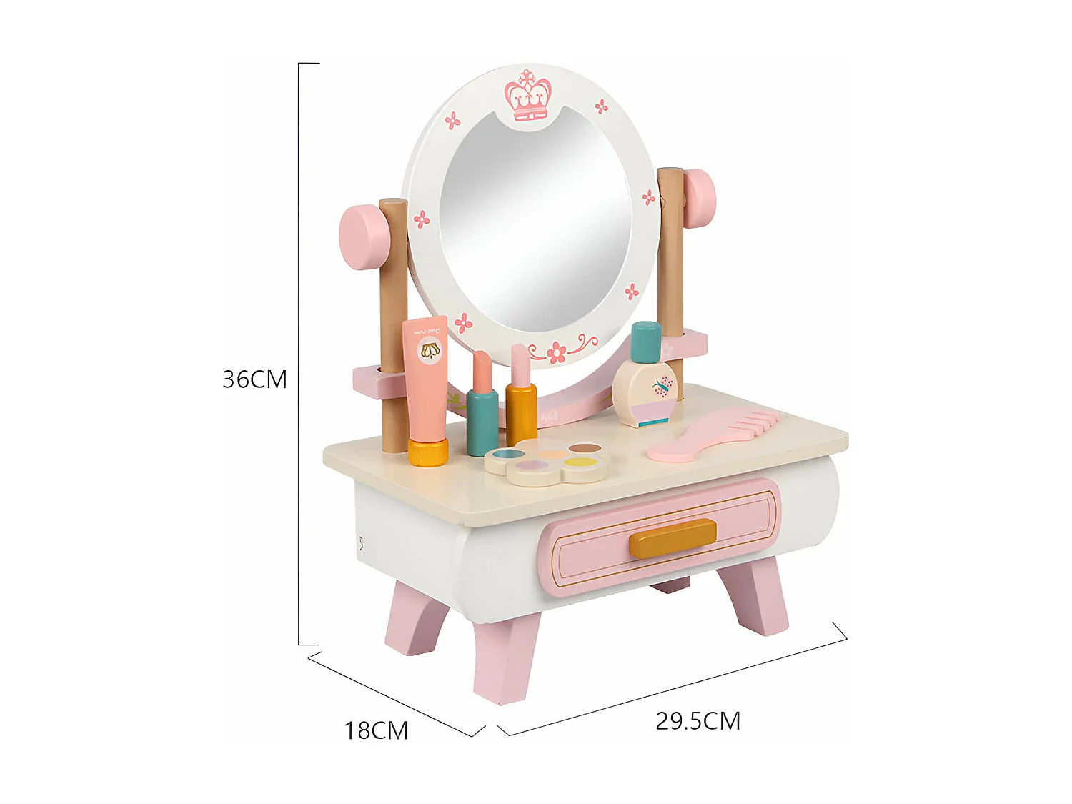 Brinquedo Mesa de Maquiagem para Crianças Rebecca Mobili Kafal A partir de 3 anos Madeira Multicolorido 36x29,5x18