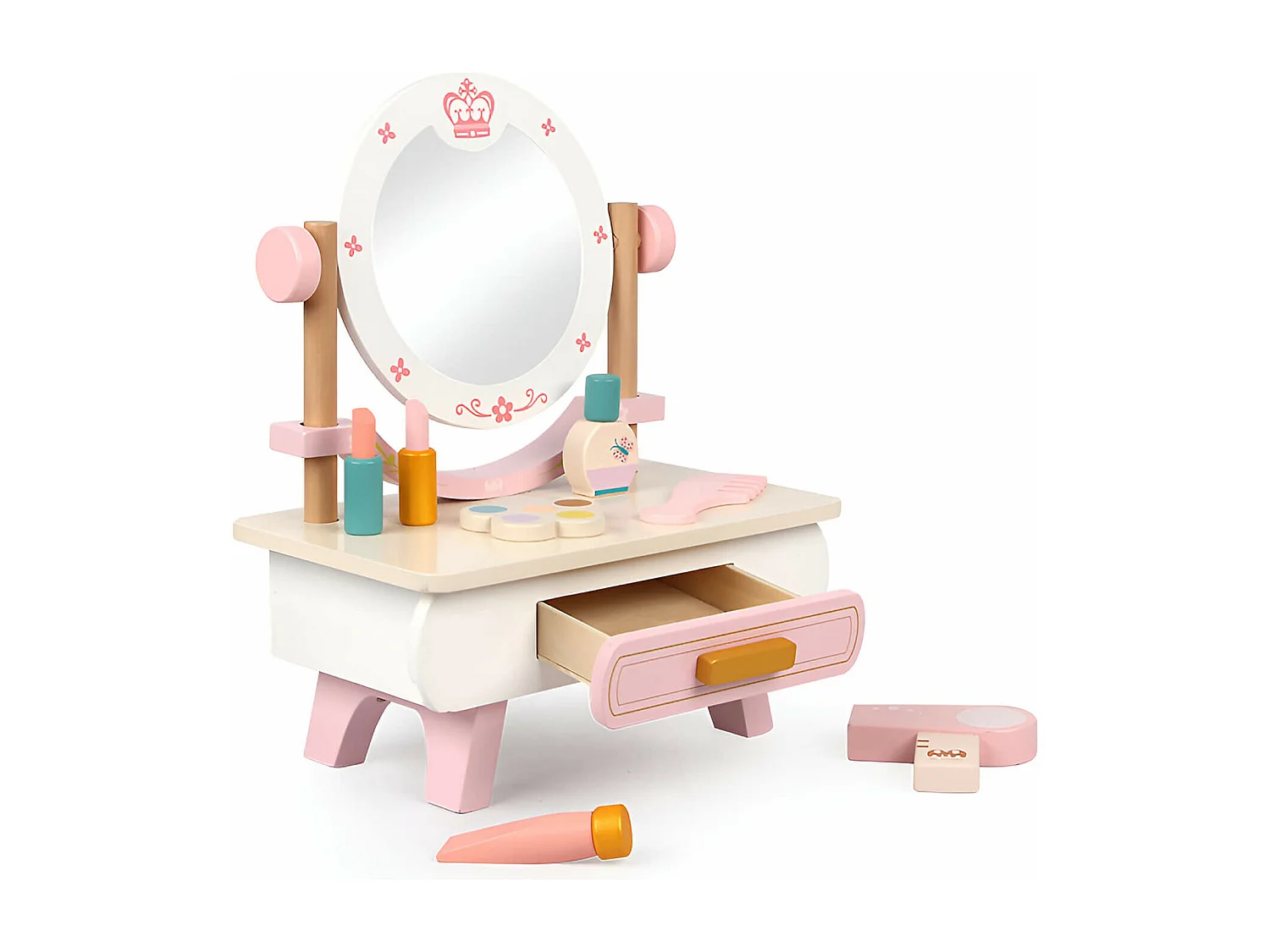 Brinquedo Mesa de Maquiagem para Crianças Rebecca Mobili Kafal A partir de 3 anos Madeira Multicolorido 36x29,5x18