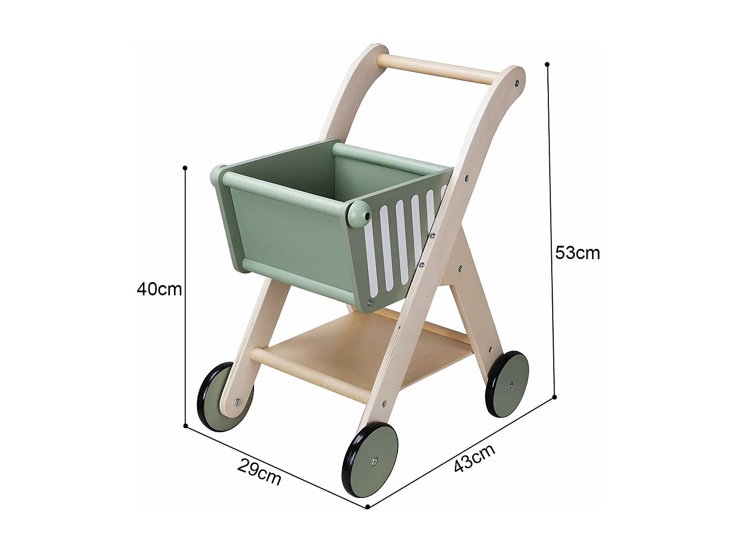 Gioco Carrello per Bambini Rebecca Mobili Bakly Dai 3 anni Legno Multicolore 53x43x29