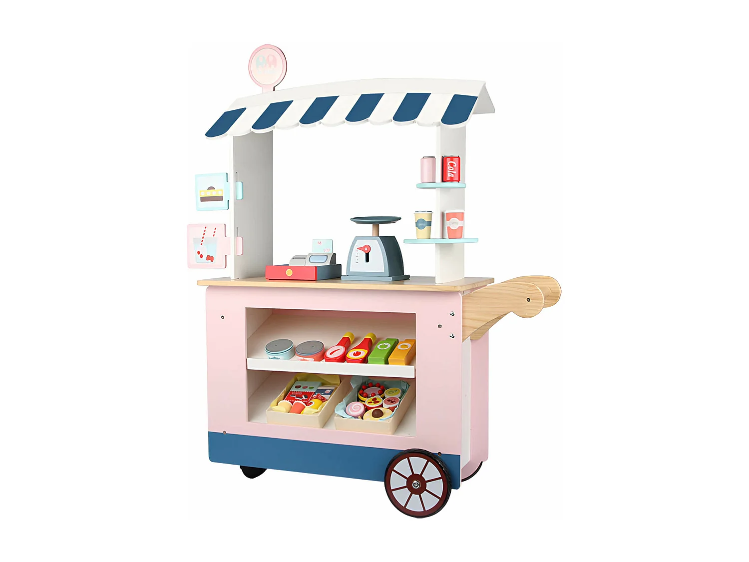 Gioco Bancarella Supermercato per Bambini Rebecca Mobili Goiaba Dai 3 anni Legno Multicolore 102x74x30