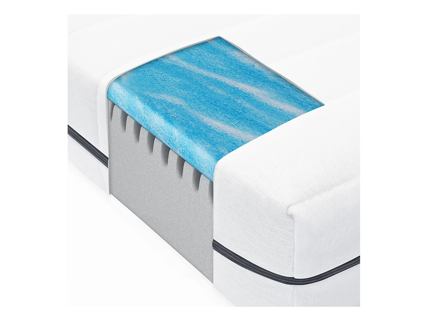 7 zones Gel Matras 140x200 cm met Duo-Kern en Microvezelhoes, 15 cm