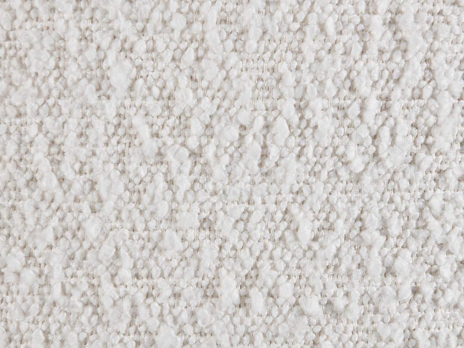 Sommier déco tapissier 140 x 190 cm tissu bouclette - Blanc - ELENAE de YSMÉE