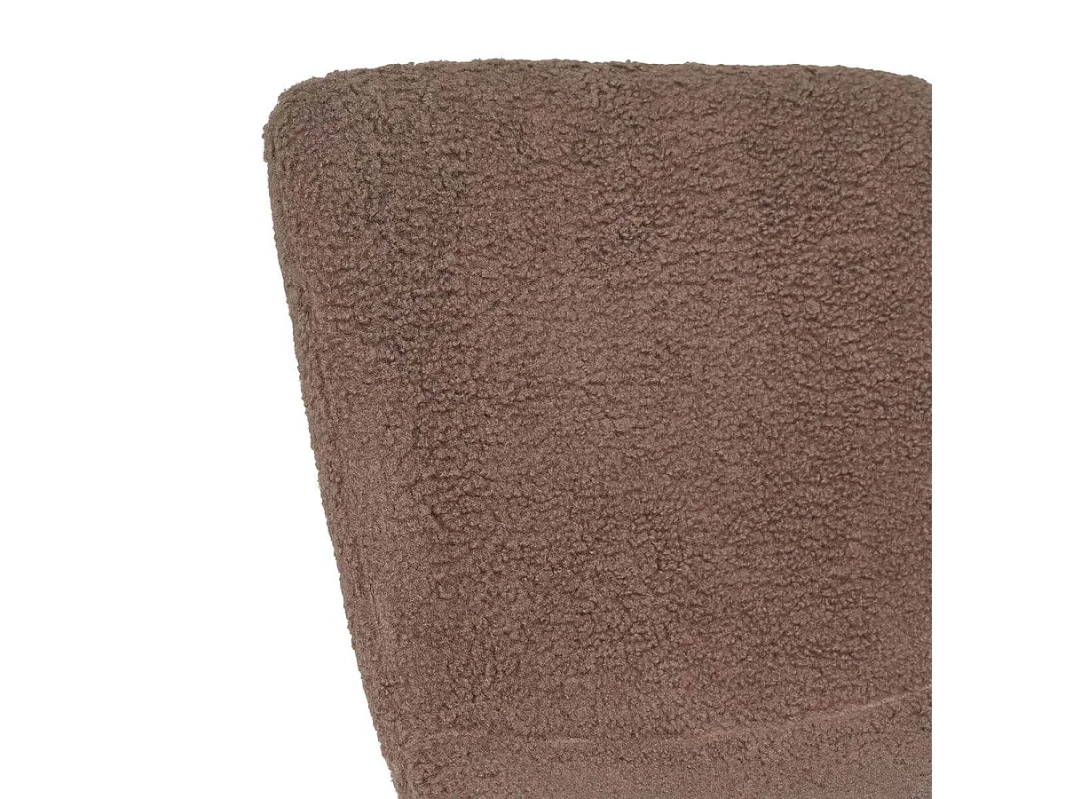 LASLO - Lot de 2 Chaises Tissu Bouclé Marron Pieds Métal Noir