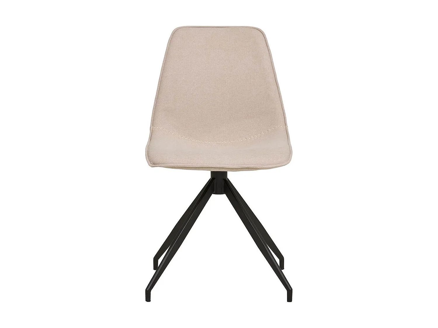 JACOB - Lot de 2 Chaises Tissu Beige Chiné Pied Pivotant Métal Noir