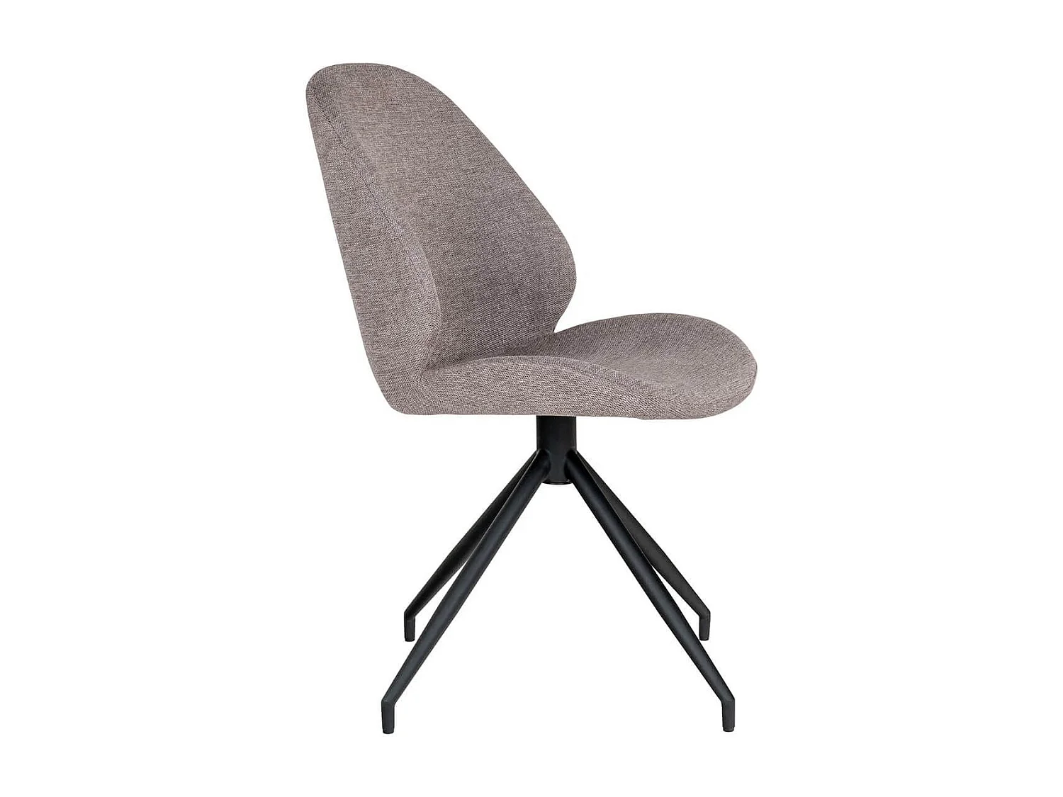 GAYA - Lot de 2 Chaises Incurvées Pivotantes Tissu Chiné Taupe