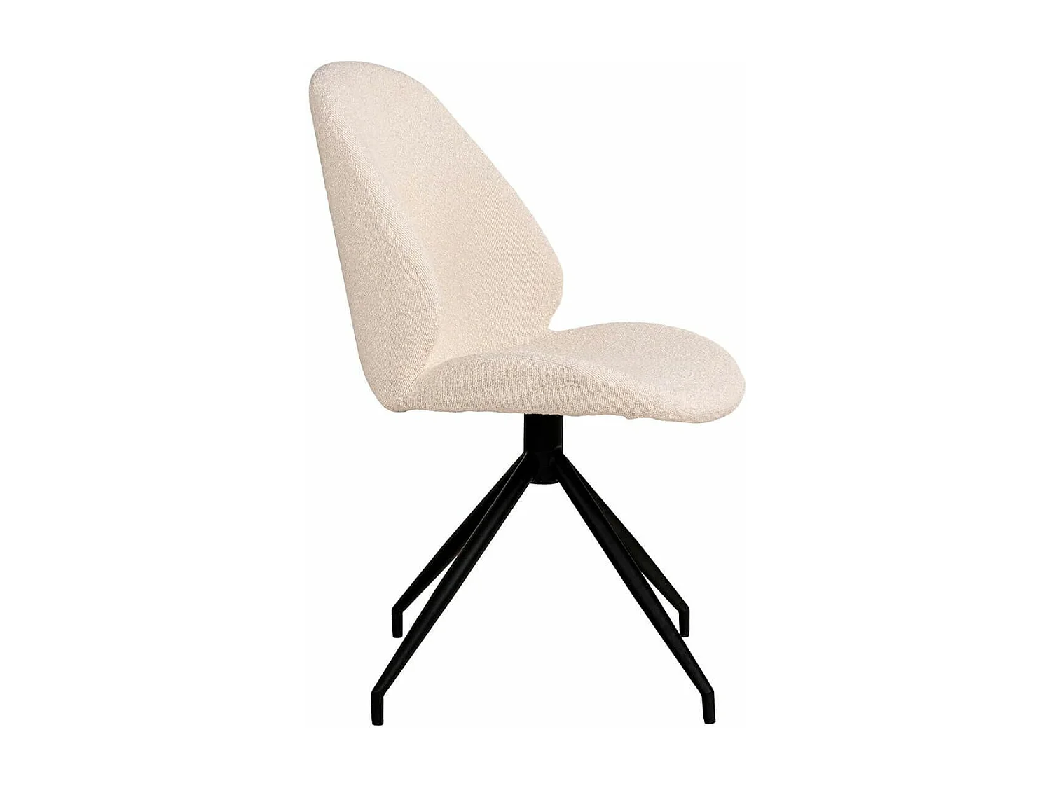 GAYA - Lot de 2 Chaises Incurvées Pivotantes Tissu Chiné Ivoire