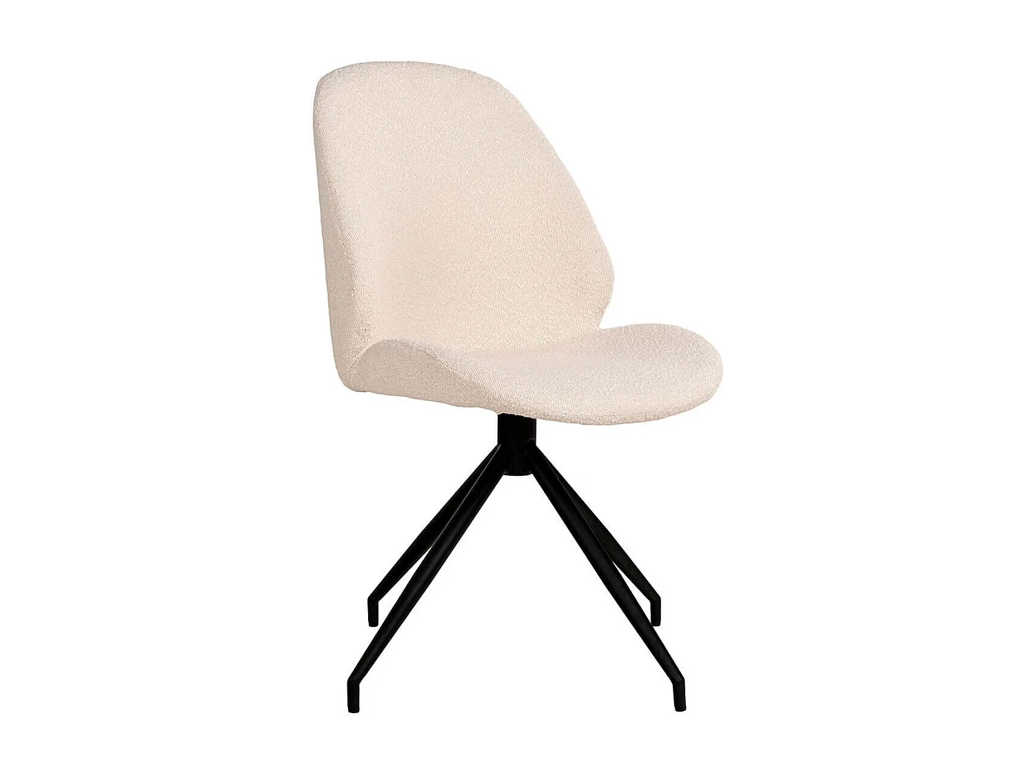 GAYA - Lot de 2 Chaises Incurvées Pivotantes Tissu Chiné Ivoire