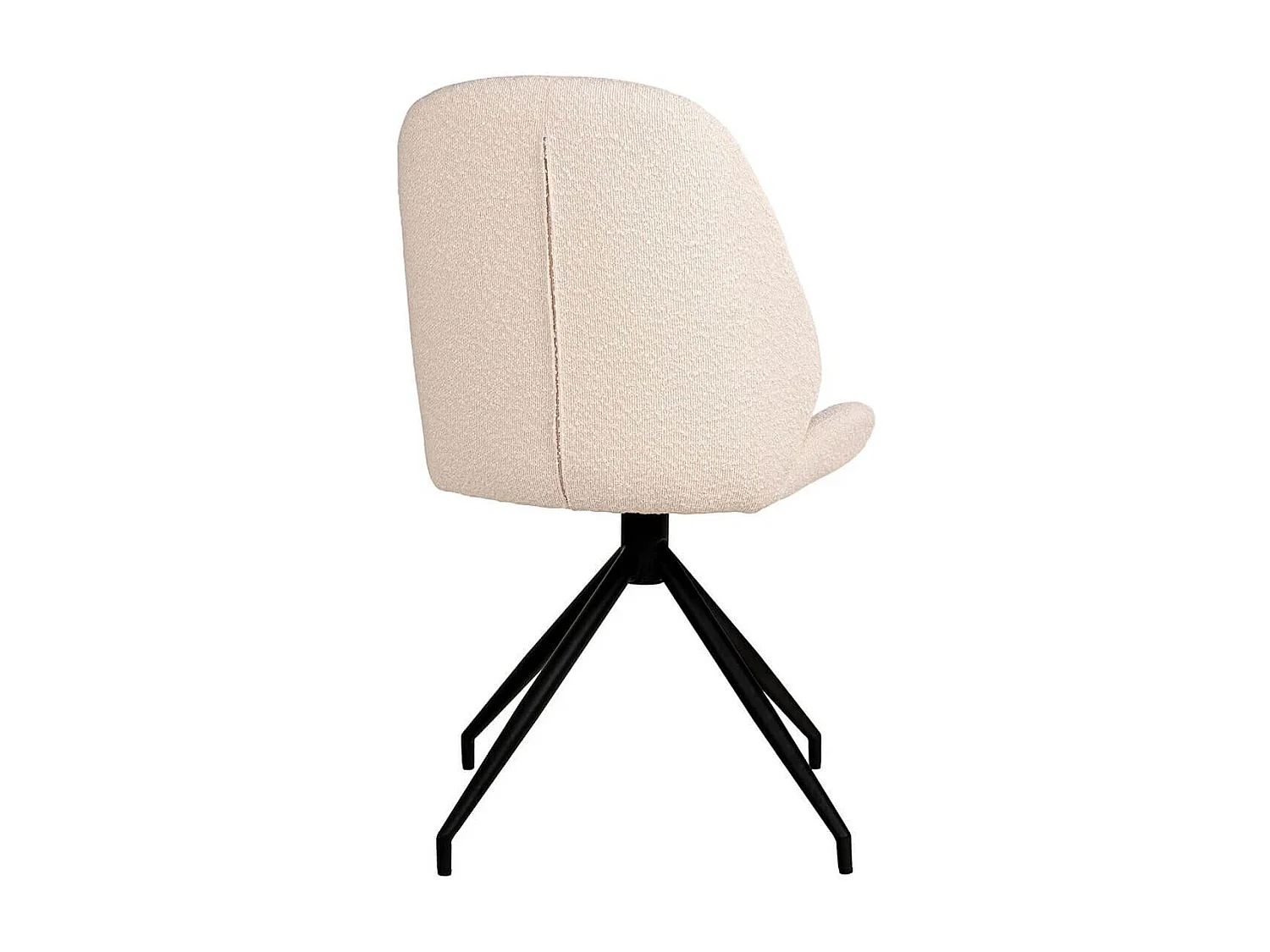 GAYA - Lot de 2 Chaises Incurvées Pivotantes Tissu Chiné Ivoire