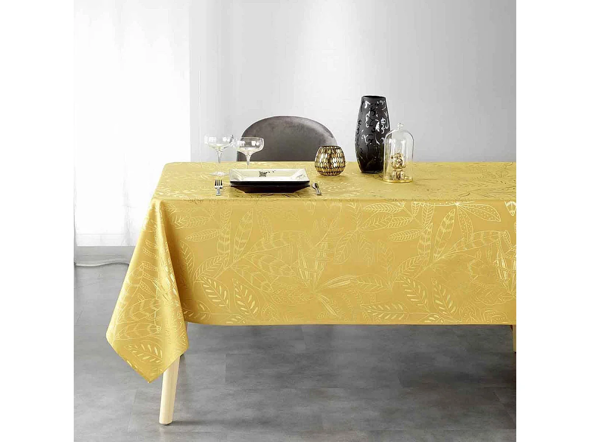 Nappe Imprimée Déco "Belflor" 150x240cm Jaune