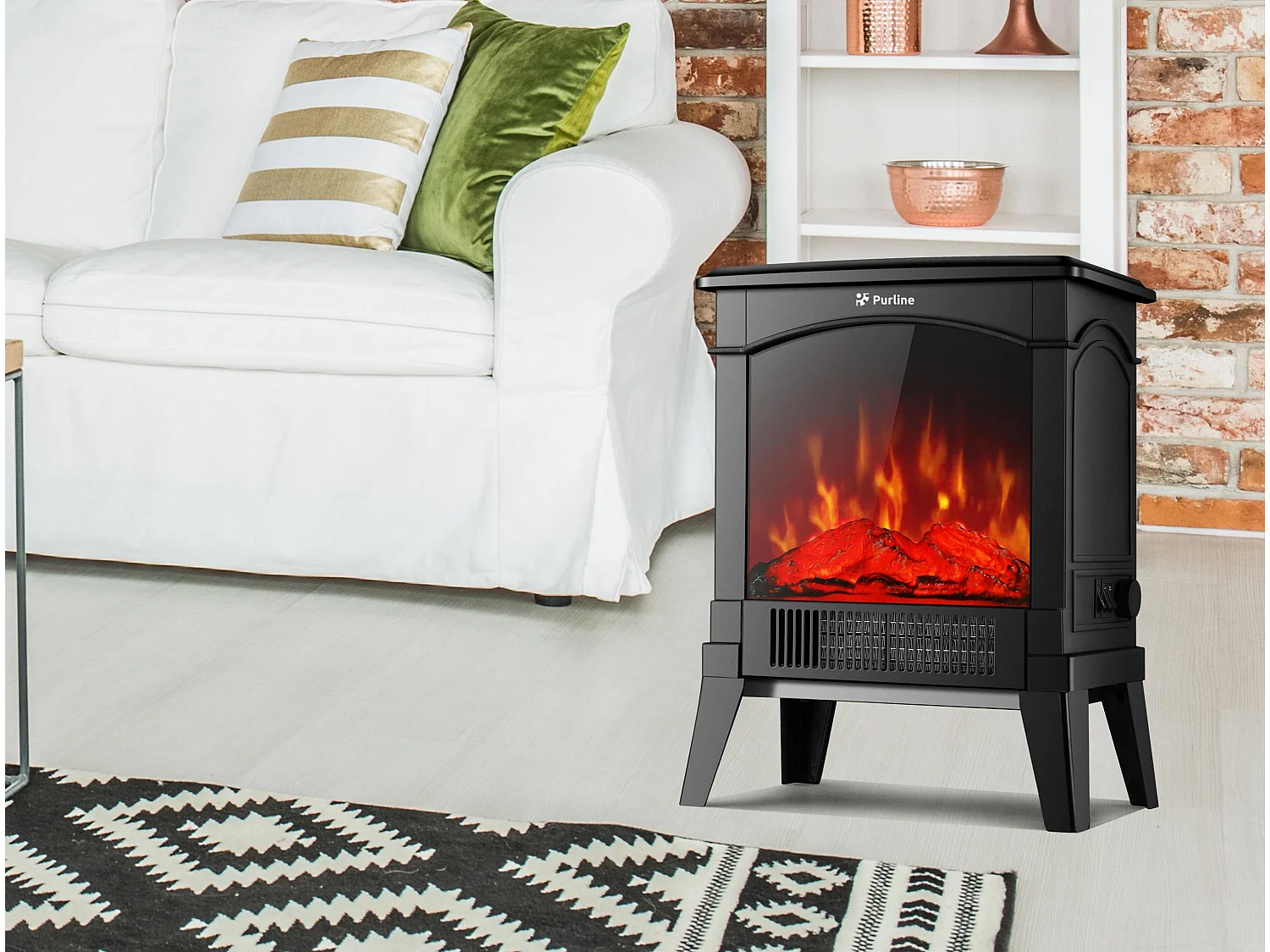 Cheminée électrique compacte sur pied 1500 W