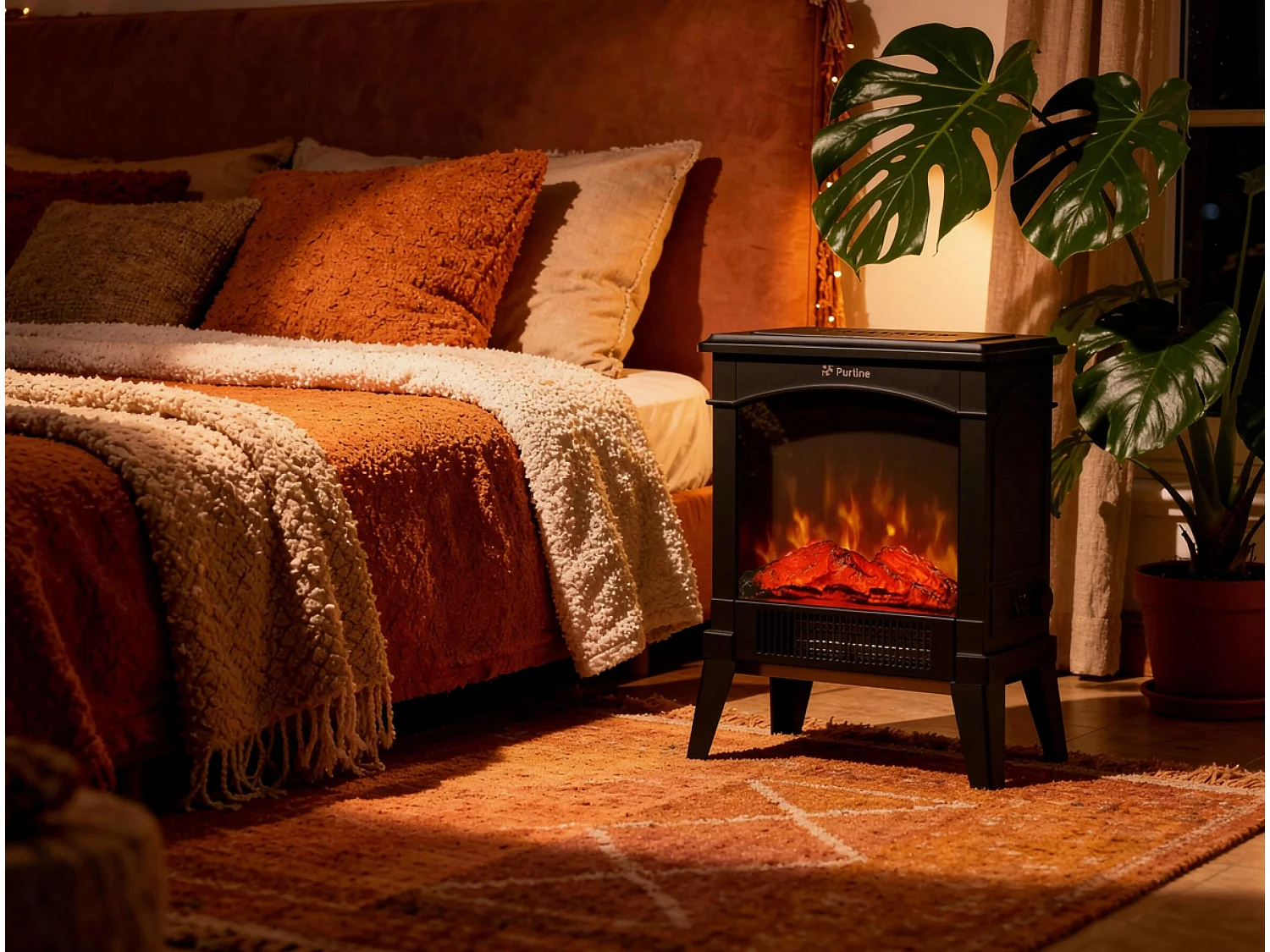 Cheminée électrique compacte sur pied 1500 W