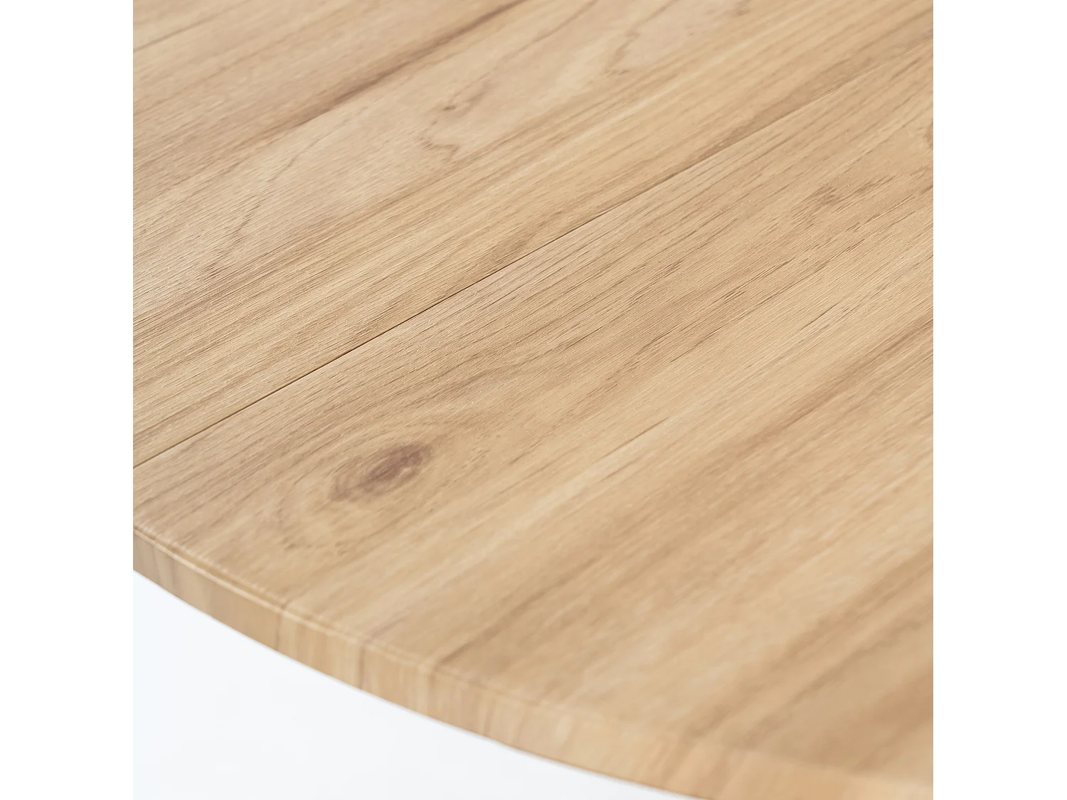 URBAN MEUBLE Ensemble table et 4 chaises de salle à manger effet bois et pieds noirs Fontana KD 80cm Oak+CHARLTON FABRIC BEIGE BLACK LEG