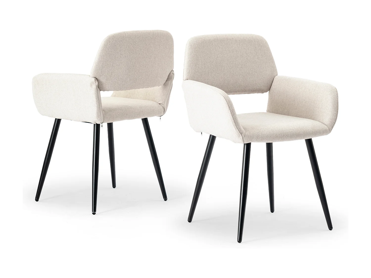 URBAN MEUBLE Ensemble table et 2 chaises de salle à manger style moderne FONTANA KD 80CM OAK+MAYFAIR BEIGE