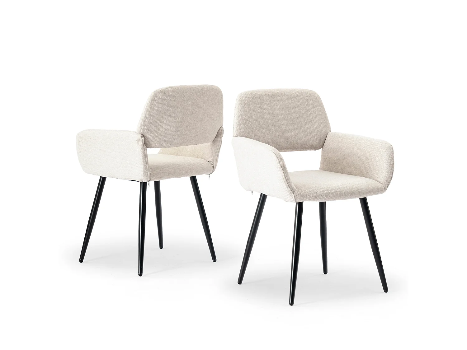 URBAN MEUBLE Ensemble table et 2 chaises de salle à manger style moderne FONTANA KD 80CM OAK+MAYFAIR BEIGE