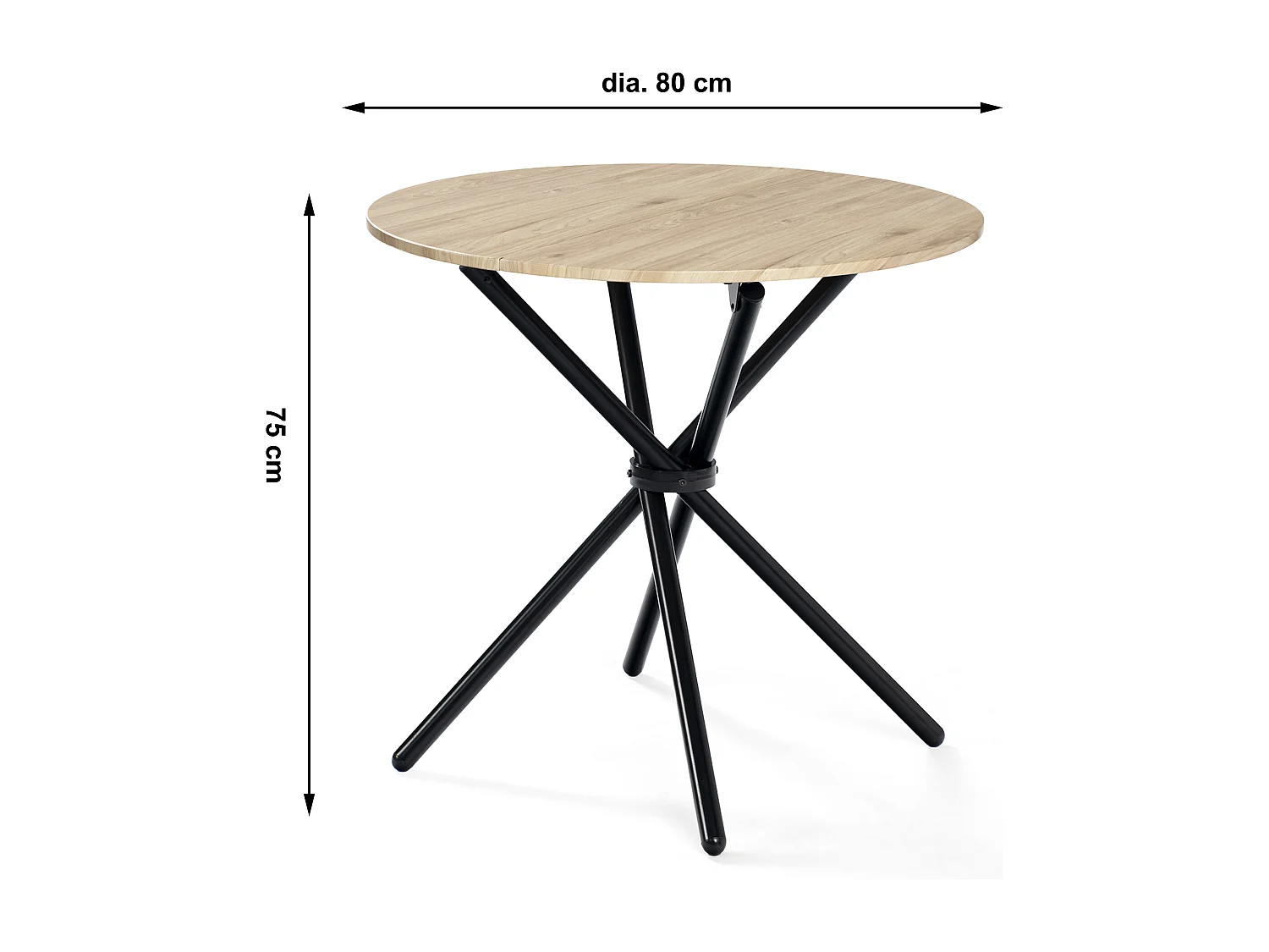 URBAN MEUBLE Ensemble table et 2 pivotantes chaises de salle à manger style moderne FONTANA KD 80CM OAK+CALIFORNIA KD BEIGE SWIVEL