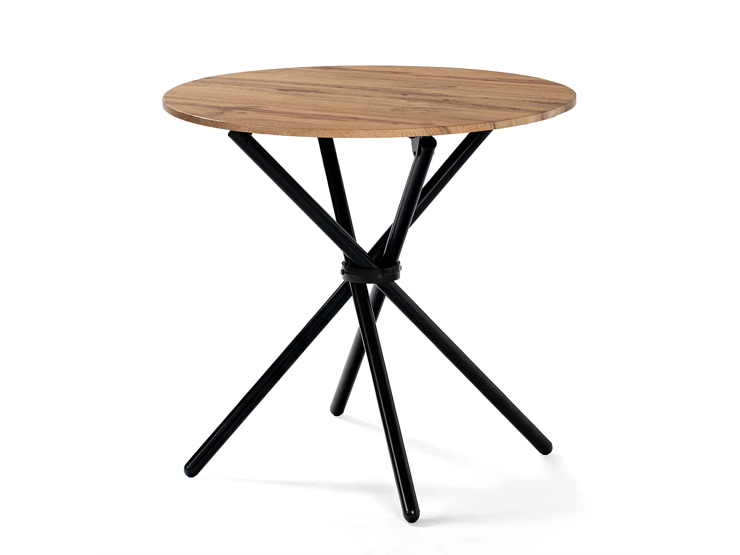 URBAN MEUBLE Ensemble table et 2 pivotantes chaises de salle à manger style industriel FONTANA KD 80CM DARK+CALIFORNIA KD SUEDE BROWN SWIVEL