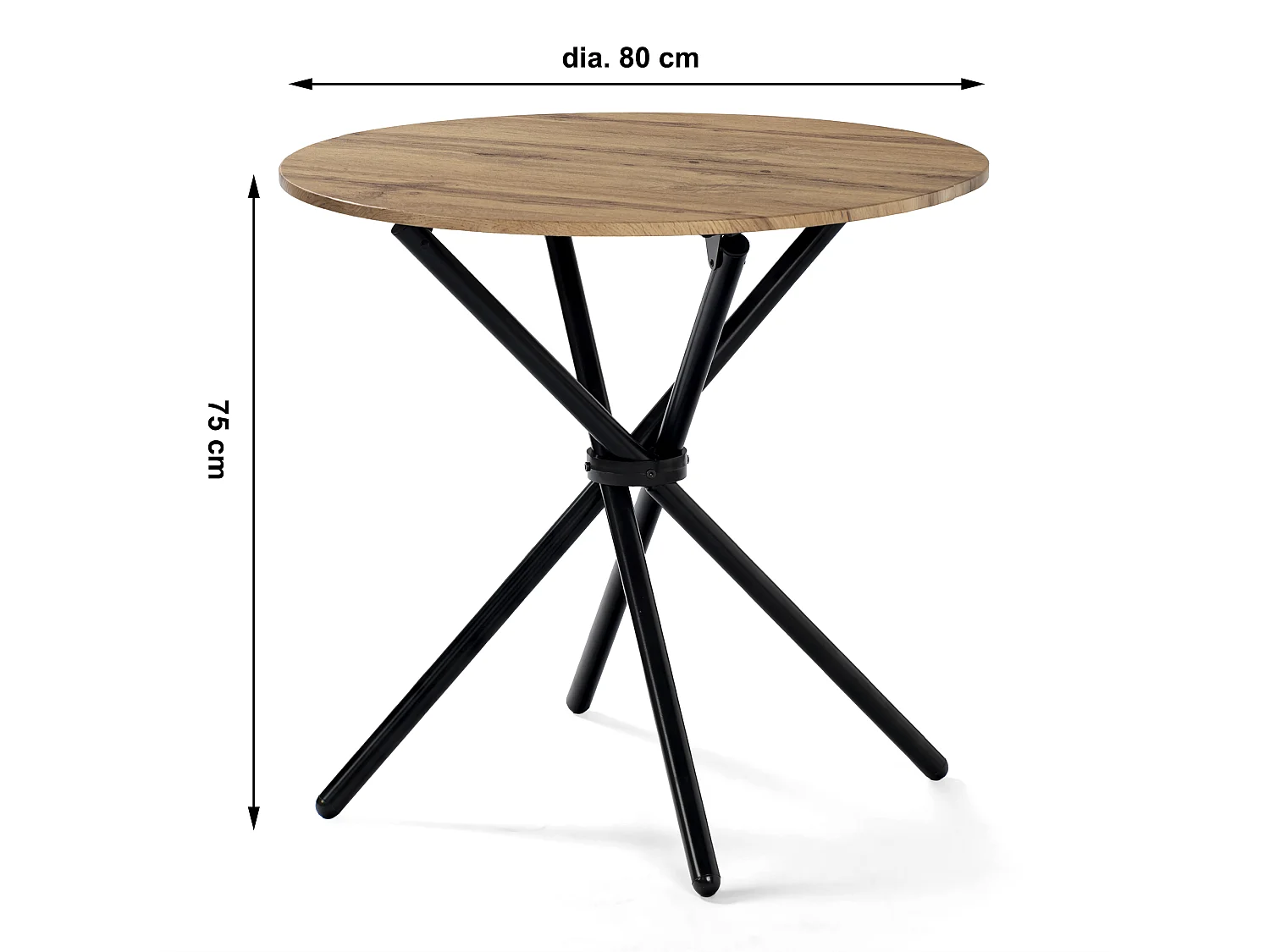 URBAN MEUBLE Ensemble table et 2 pivotantes chaises de salle à manger style industriel FONTANA KD 80CM DARK+CALIFORNIA KD SUEDE BROWN SWIVEL