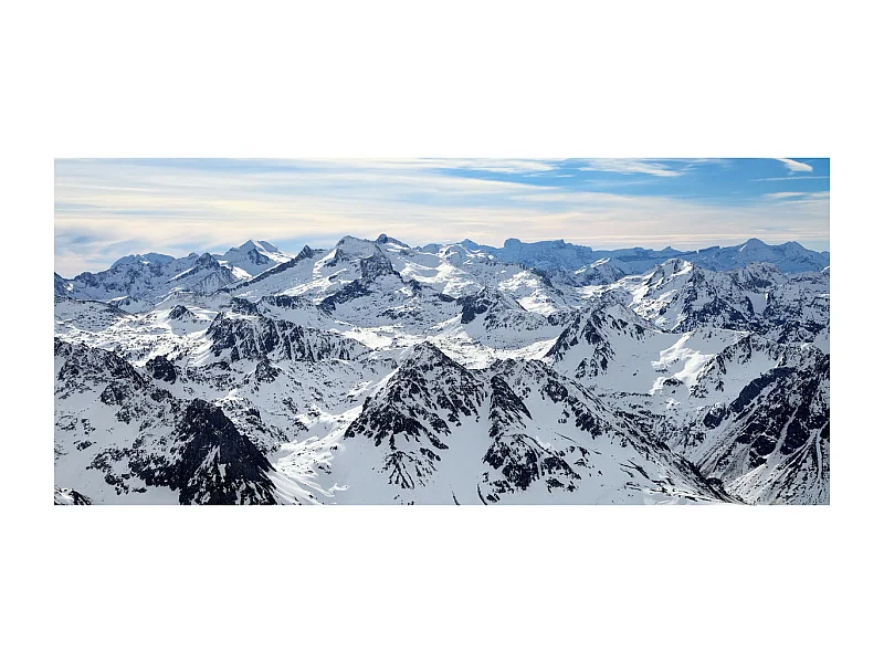 Tableau sur toile vue sur le pic du midi en hiver 45x135 cm