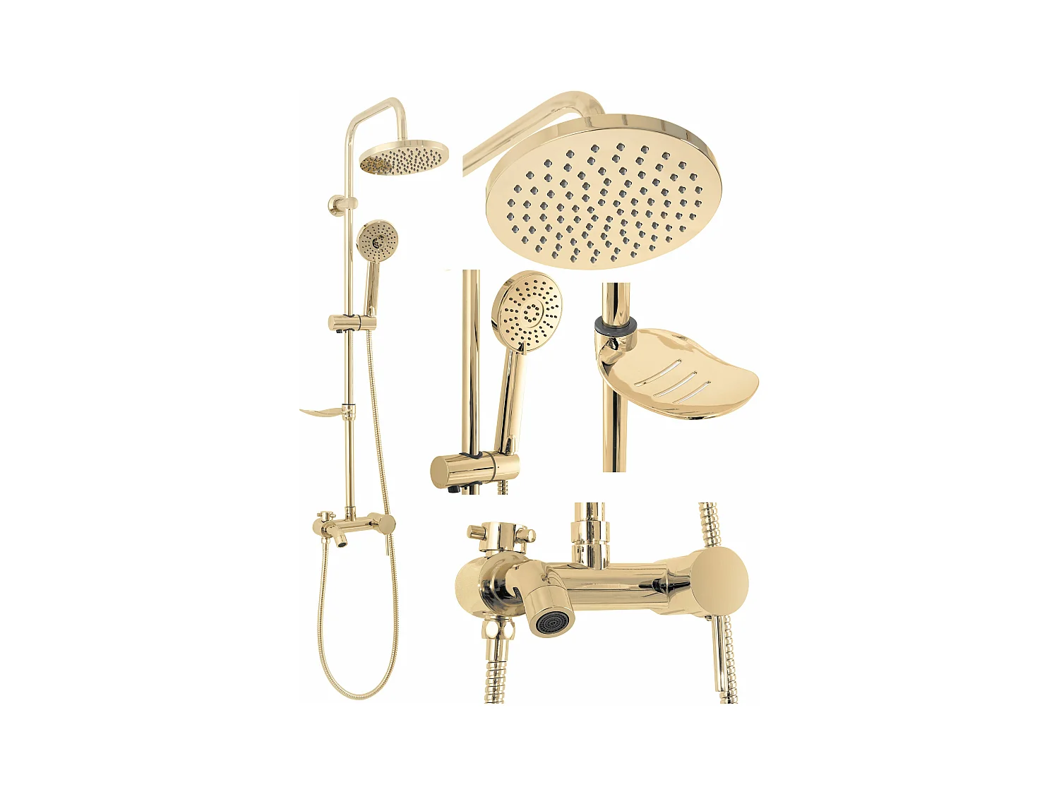 Set Doccia Rea Lungo Thermostat Gold