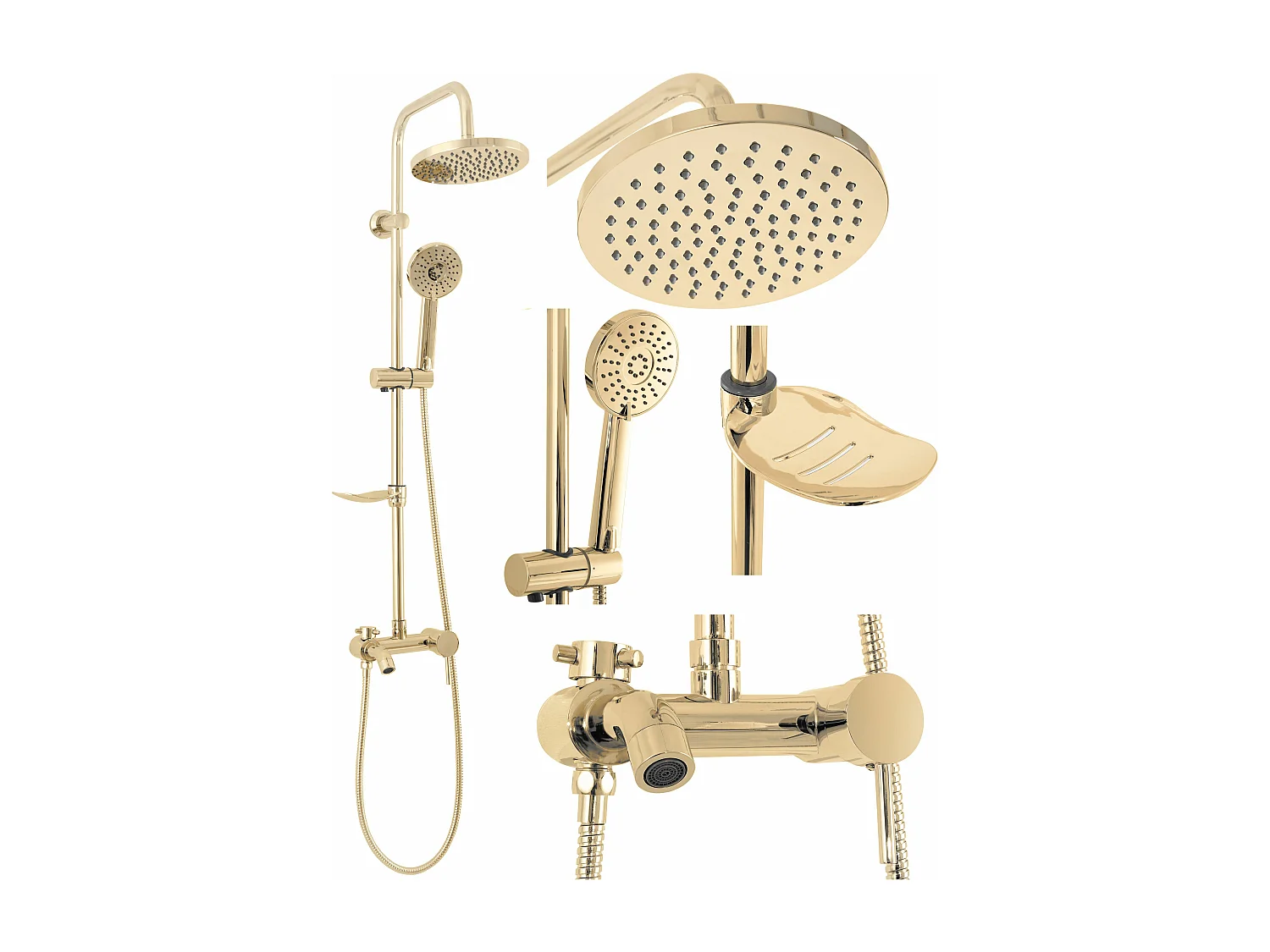 Set Doccia Rea Lungo Thermostat Gold