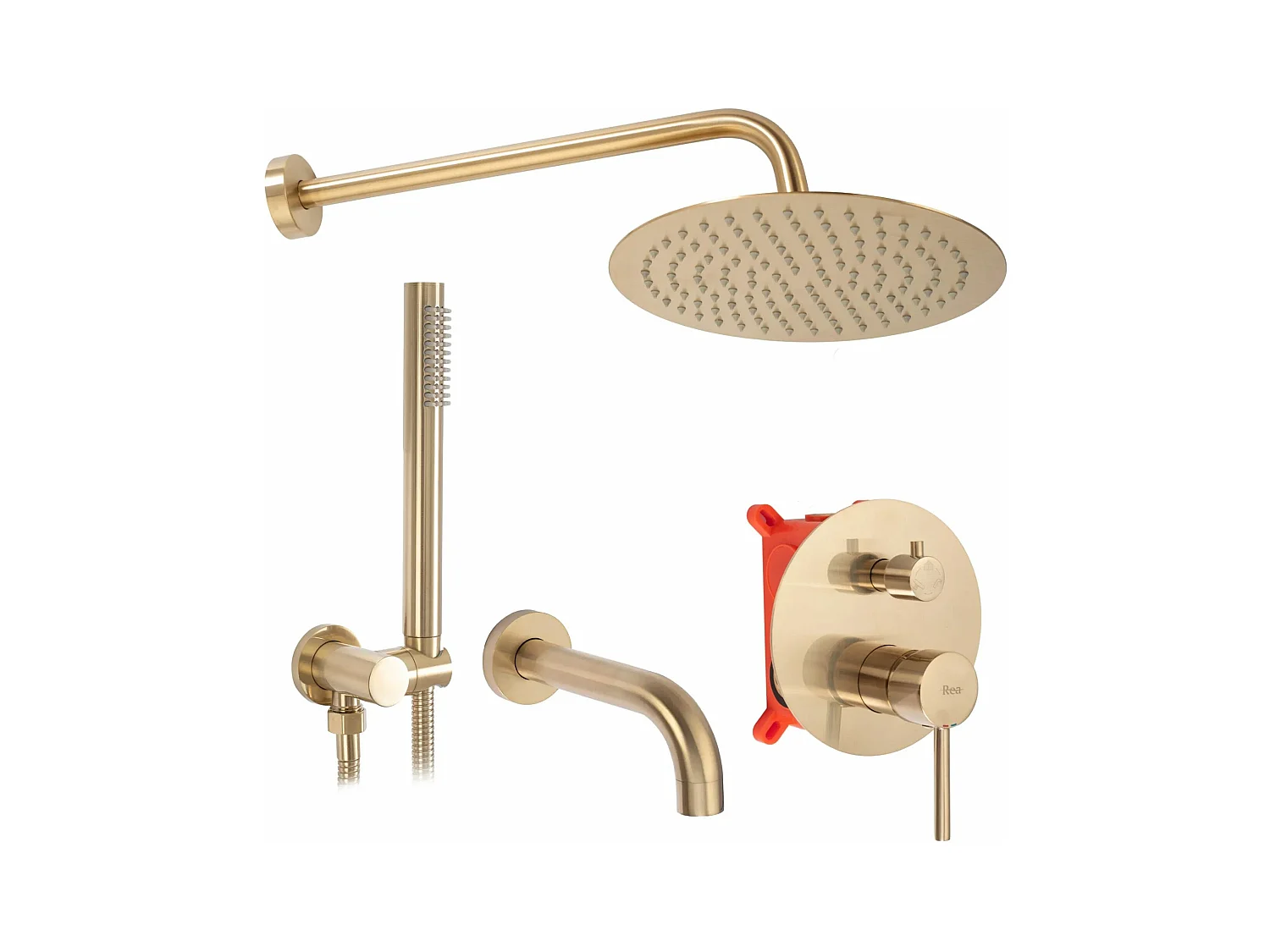 Colonne De Douche-Baignoire Encastrée Rea Lungo 0 Brush Gold