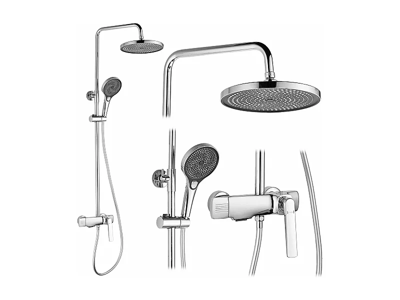 Conjunto De Chuveiro Cromado Rea Rebel Chrome