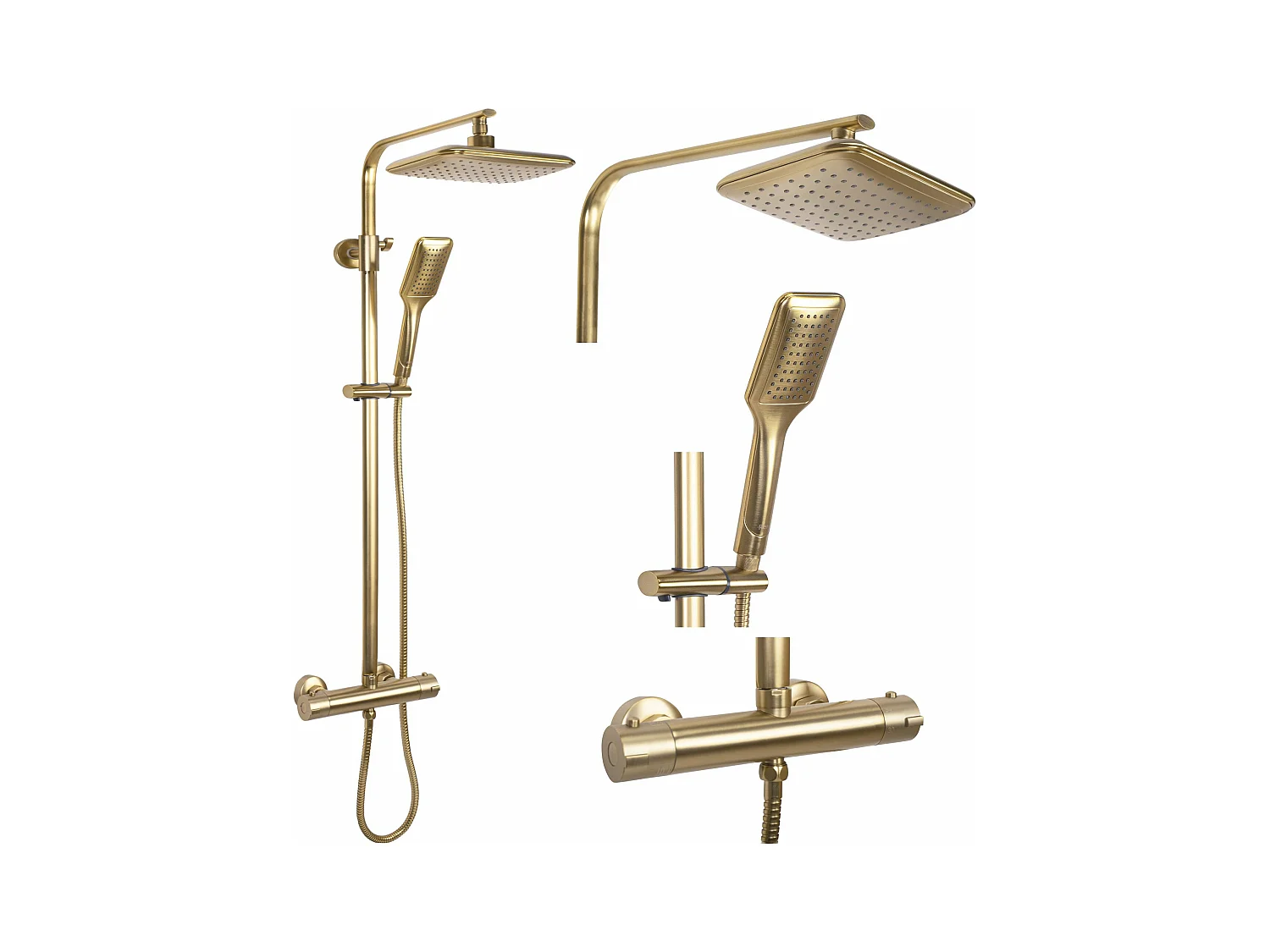 Doucheset Met Thermostaat Rea Tom Termostat Brush Gold