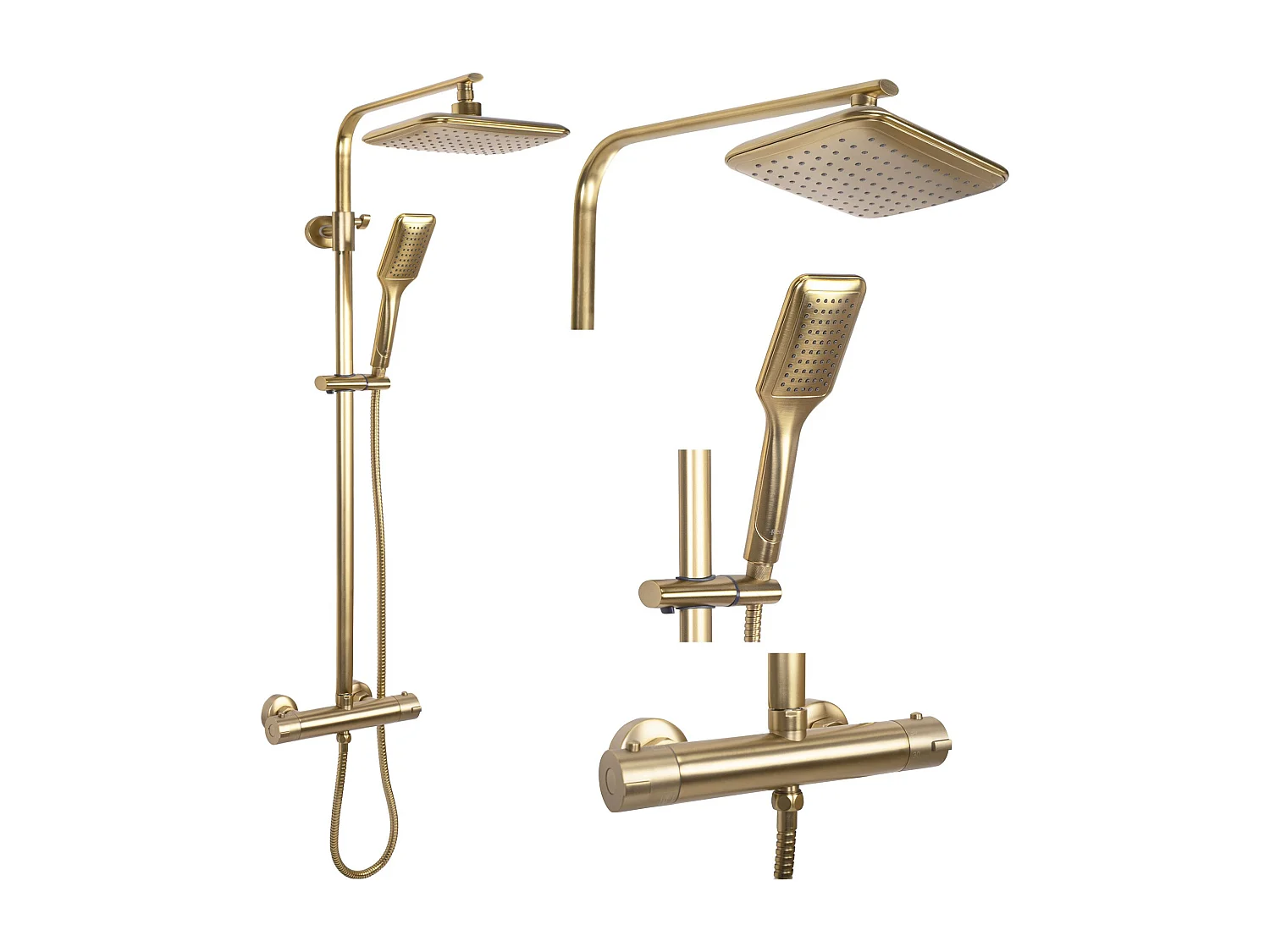 Doucheset Met Thermostaat Rea Tom Termostat Brush Gold