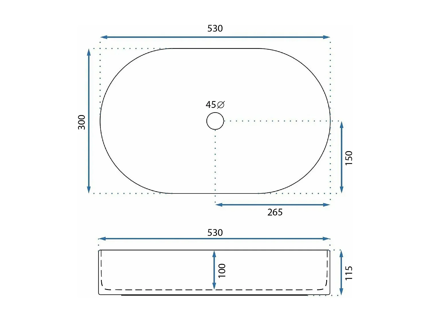 Vasque À Poser Rea Layla 50 White