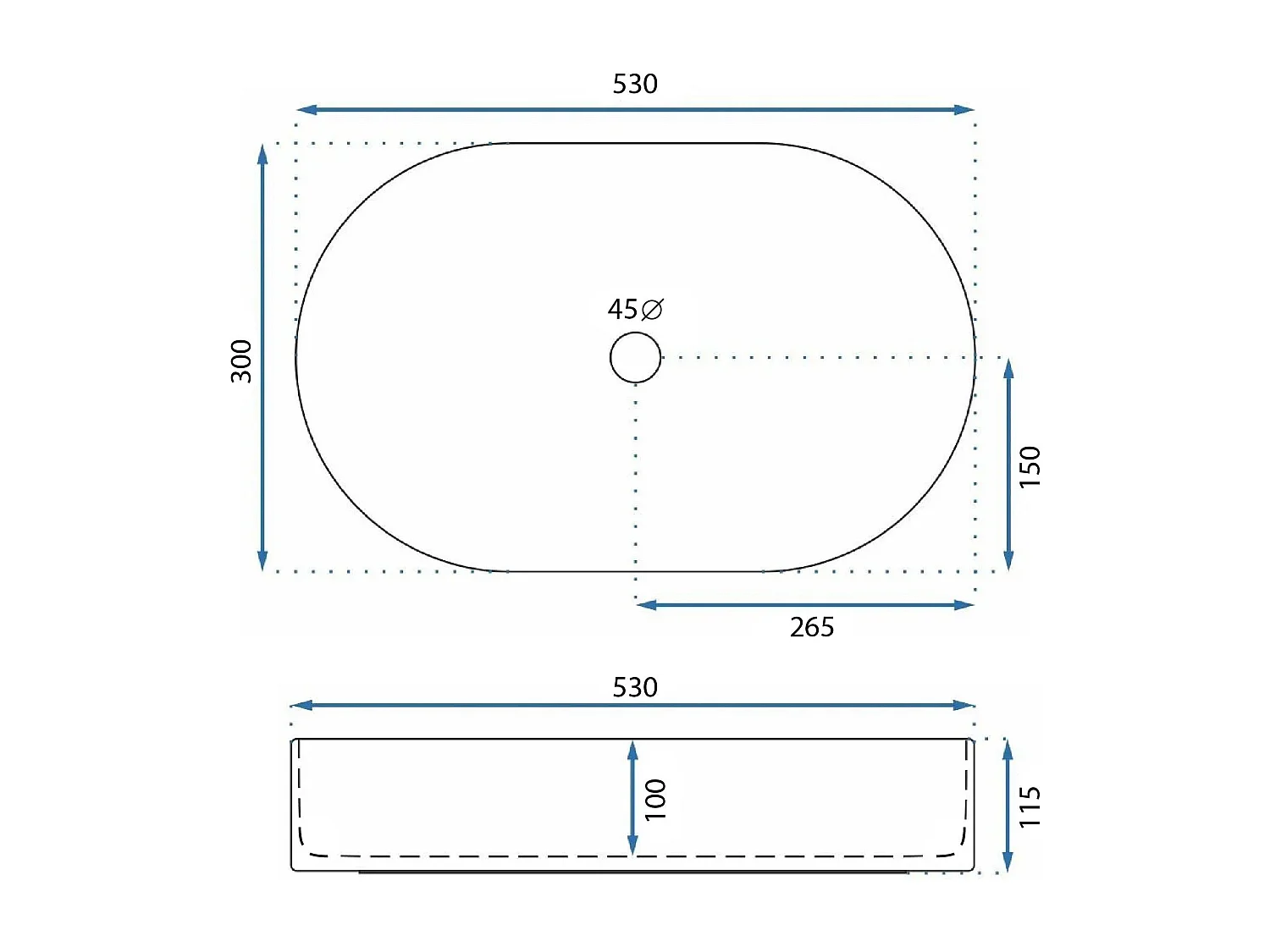 Vasque À Poser Rea Layla 50 White