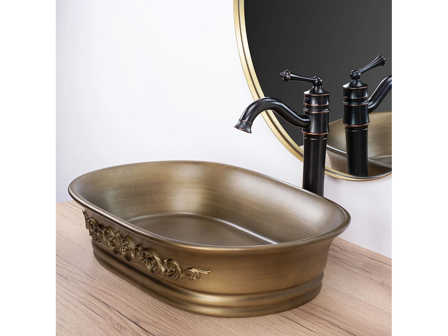 Opzetwastafel Rea Wilma Rustic Copper