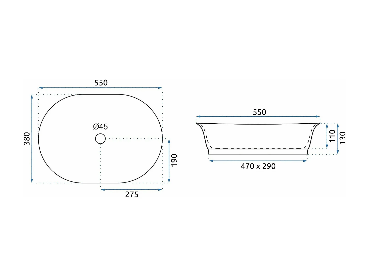 Opzetwastafel Rea Wilma Rustic Copper