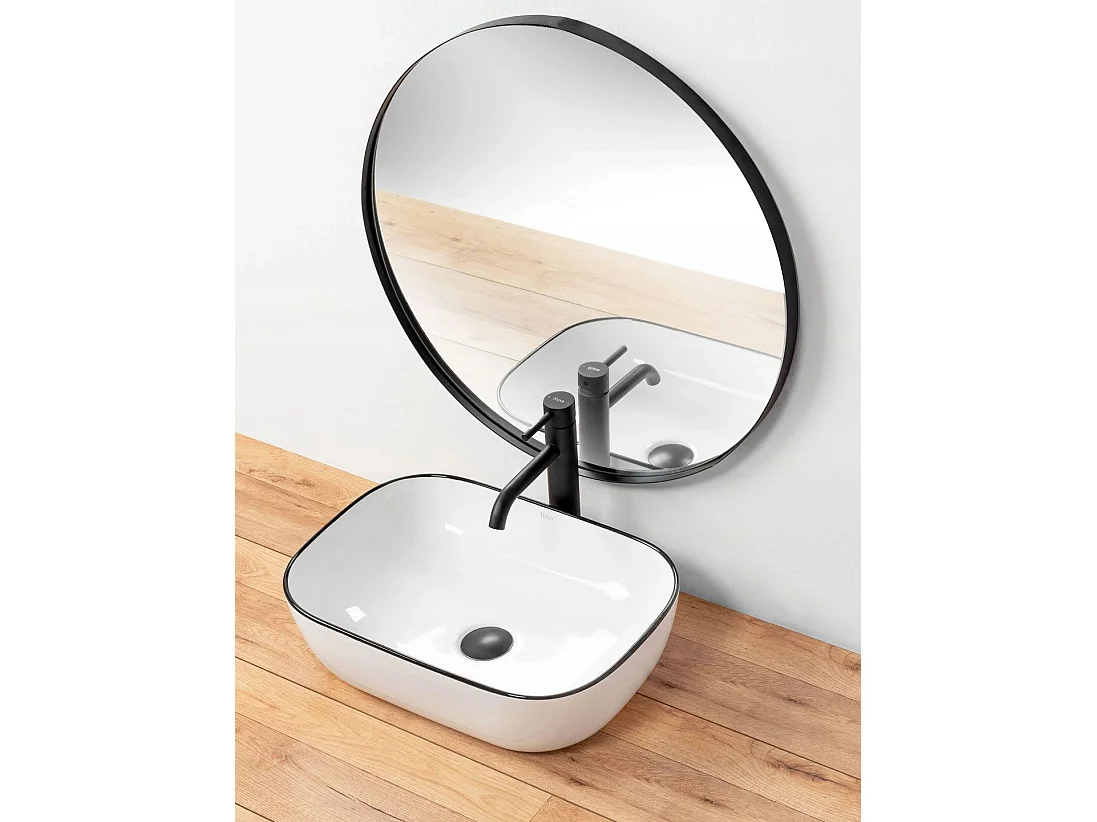 Opzetwastafel Rea Marbel White Black