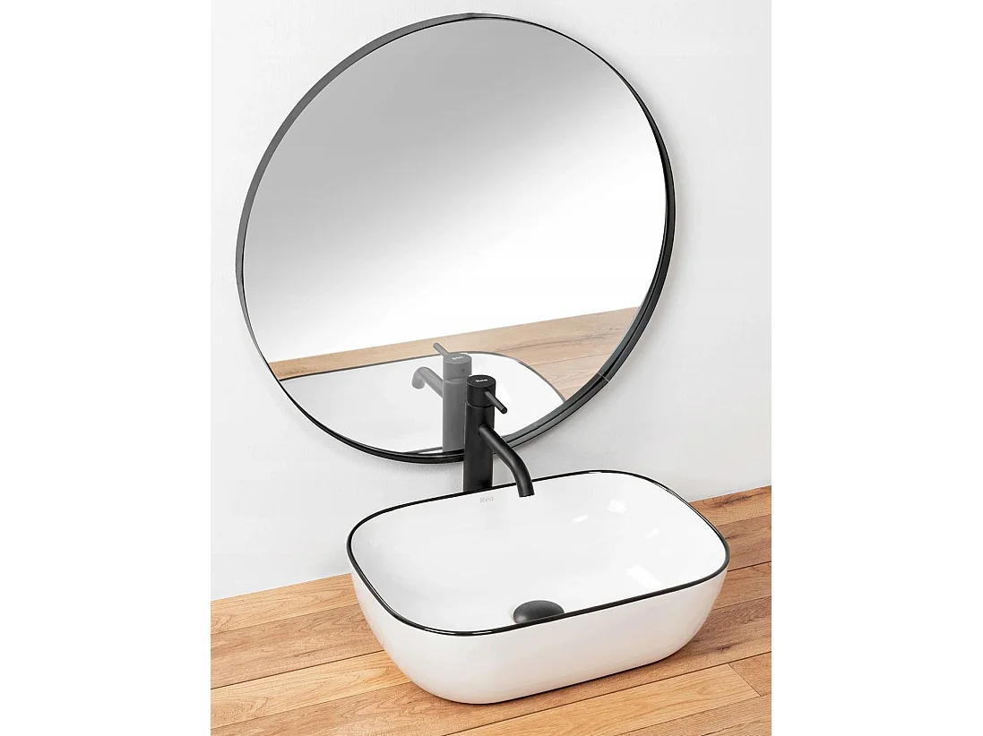 Aufsatzwaschbecken Rea Marbel White Black