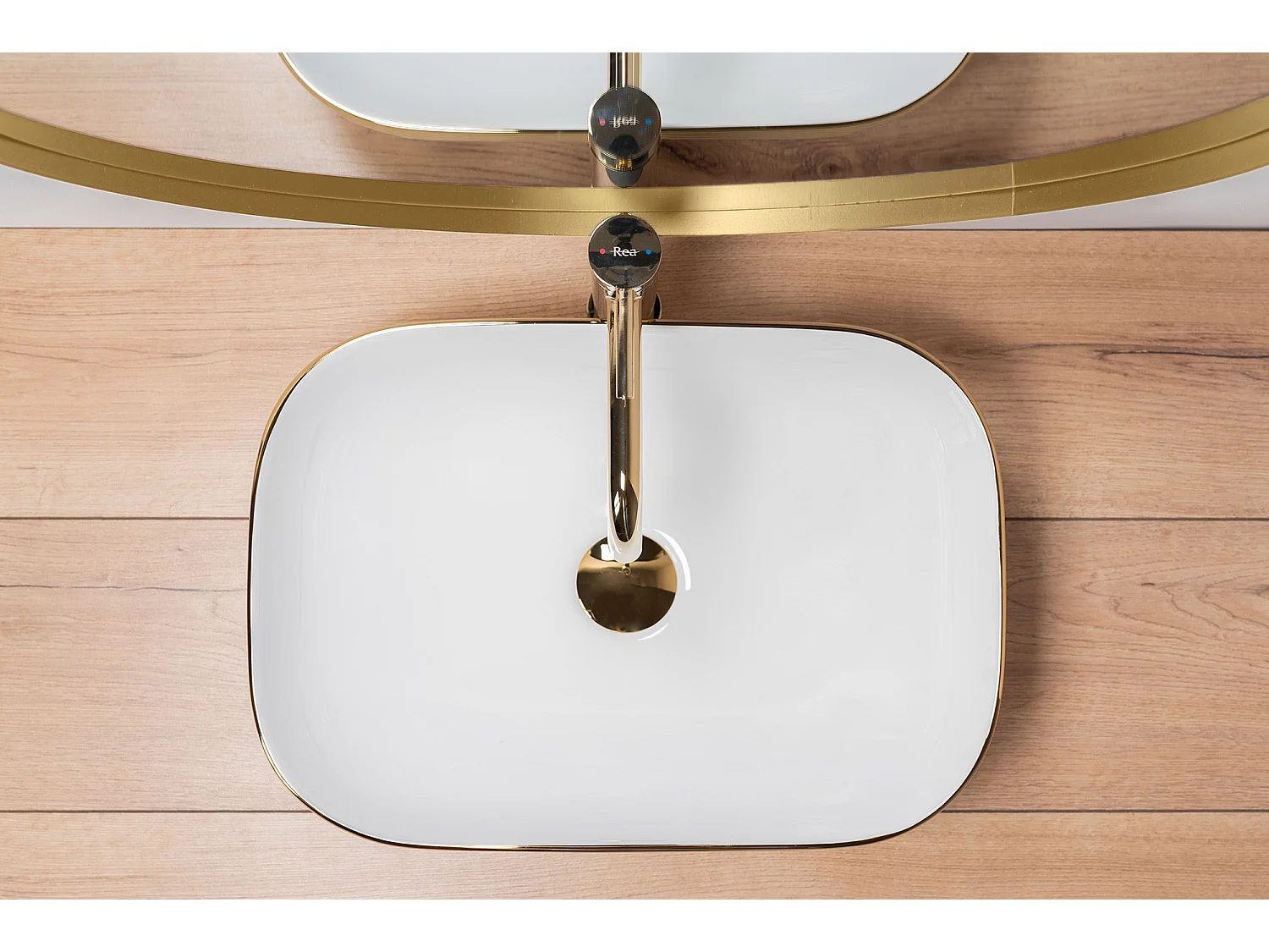 Lavatório De Apoio Rea Belinda White Gold