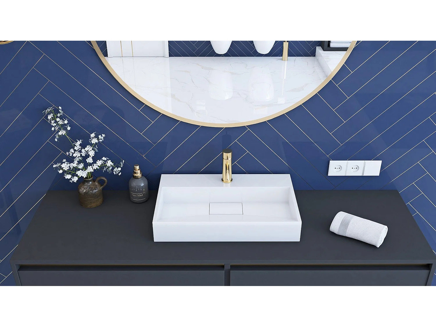 Conglomeraat Wastafel Rea Goya 60 White