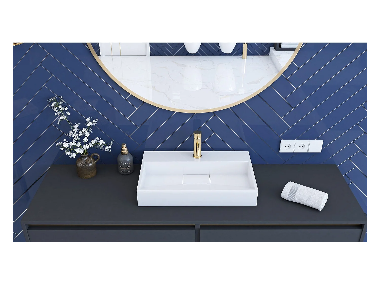Conglomeraat Wastafel Rea Goya 60 White
