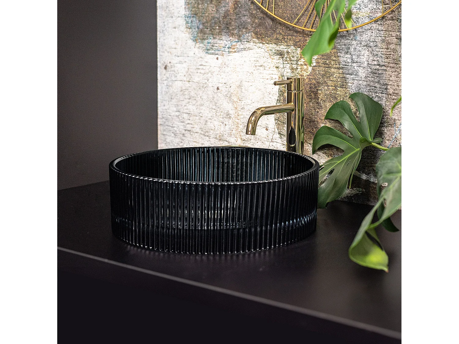 Lavabo Da Appoggio Rea Ingrid Black