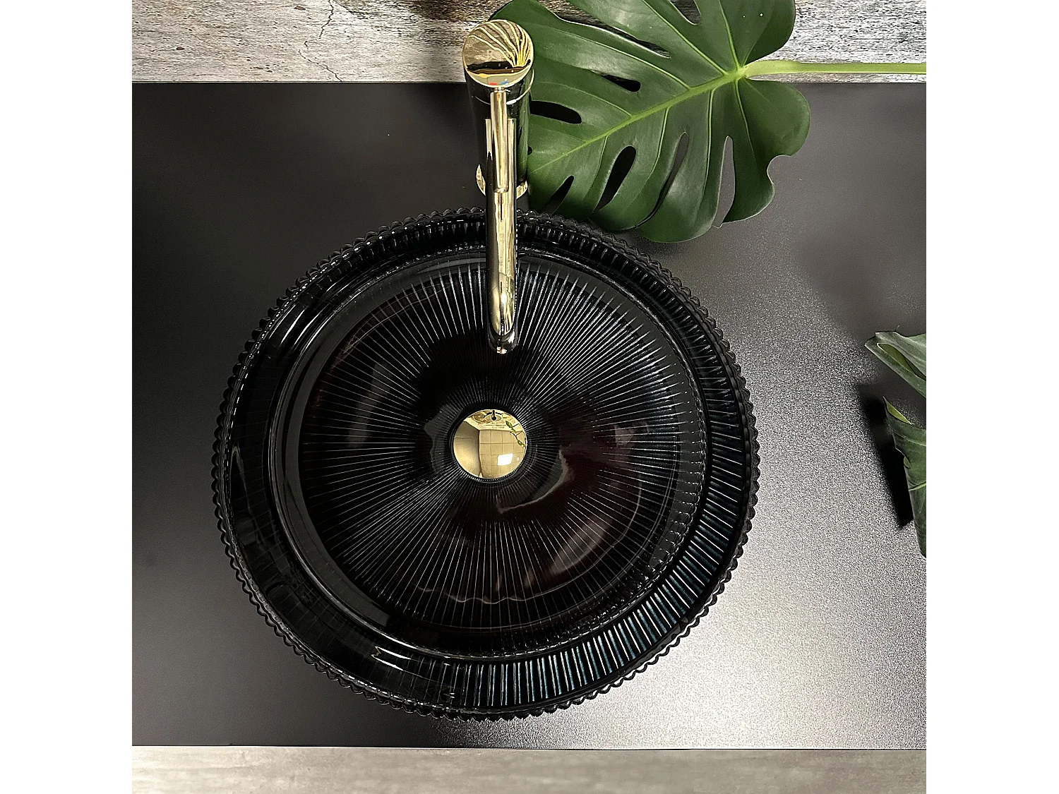 Lavabo Da Appoggio Rea Ingrid Black