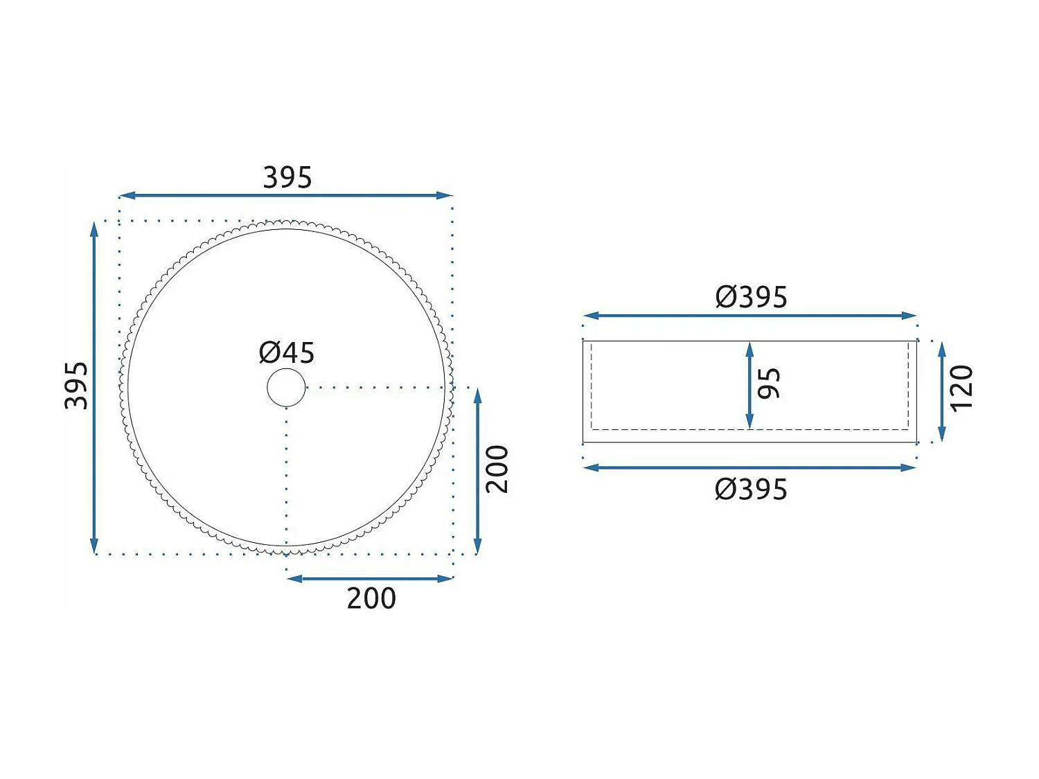 Lavabo Da Appoggio Rea Ingrid Black