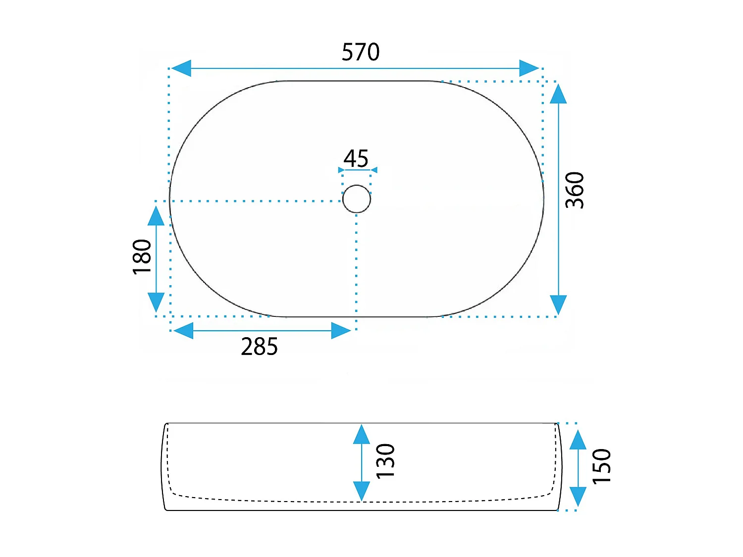 Lavabo Sobre Encimera Rea Alma White